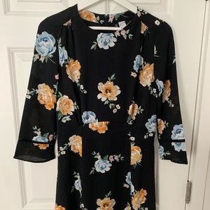 H&M Black Floral Mini Dress